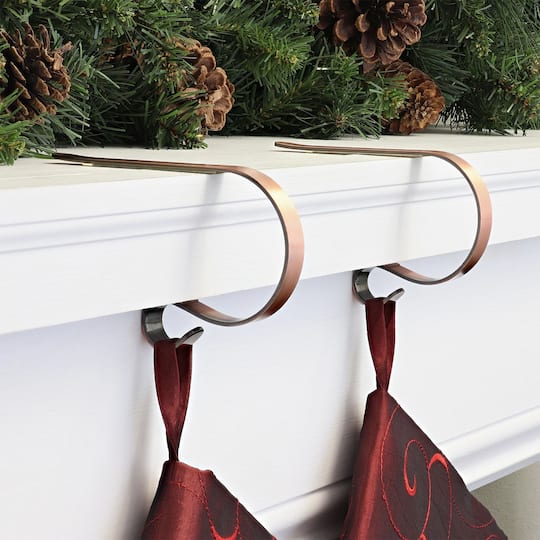 Original MantleClip® Brushed Copper Stocking Holders, 2ct.